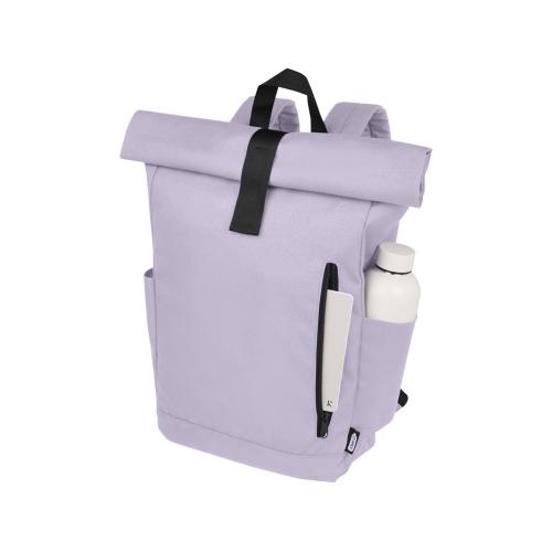 Рюкзак Байрон 15,6 объемом 18 л со скручиваемым верхом, изготовленный из переработанного ПЭТ по стандарту GRS; - купить именные сувениры в Воронеже