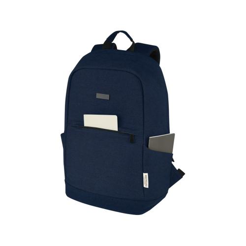 Рюкзак для ноутбука 15,6 дюймов с защитой от кражи Joey объемом 18 л из брезента, переработанного по стандарту GRS; - купить подарки с логотипом в Воронеже