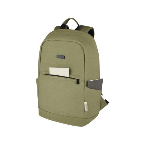 Рюкзак для ноутбука 15,6 дюймов с защитой от кражи Joey объемом 18 л из брезента, переработанного по стандарту GRS; - купить подарки с логотипом в Воронеже