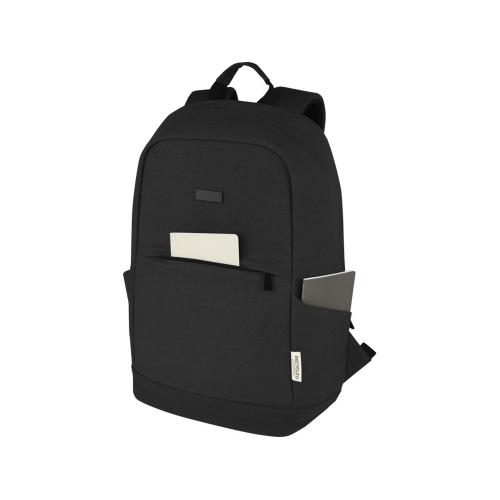 Рюкзак для ноутбука 15,6 дюймов с защитой от кражи Joey объемом 18 л из брезента, переработанного по стандарту GRS; - купить подарки с логотипом в Воронеже