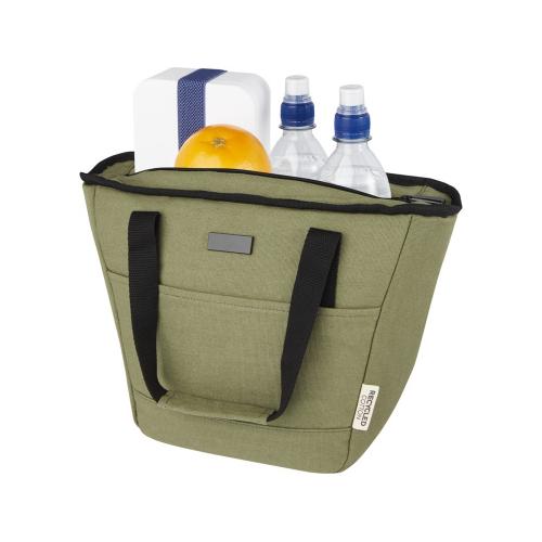 Пищевая сумка-холодильник Joey из брезента, переработанного по стандарту GRS, объемом 6 л на 9 банок; - купить именные сувениры в Воронеже