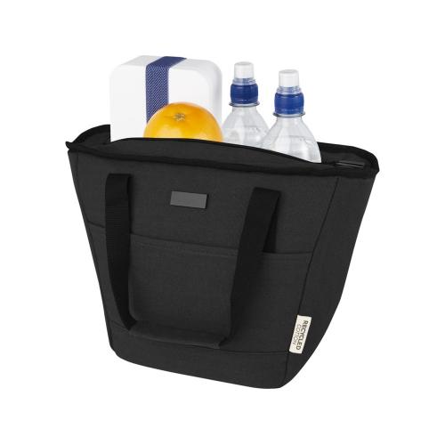 Пищевая сумка-холодильник Joey из брезента, переработанного по стандарту GRS, объемом 6 л на 9 банок; - купить именные сувениры в Воронеже