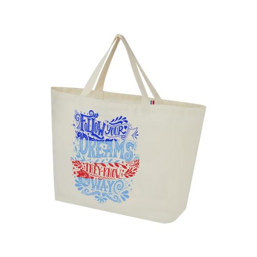 Переработанная эко-сумка Cannes плотностью 200 г/м2 вторичной переработки - Натуральный; - купить подарки с логотипом в Воронеже