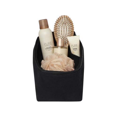 Органайзер для туалетных принадлежностей из переработанного материала Pack 500 г/м² Aware™ - сплошной черный; - купить необычные сувениры в Воронеже