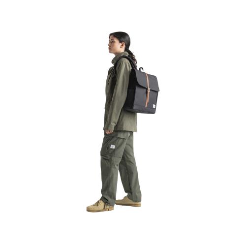 Herschel City рюкзак из переработанного материала объемом 16 л - сплошной черный; - купить подарки с логотипом в Воронеже
