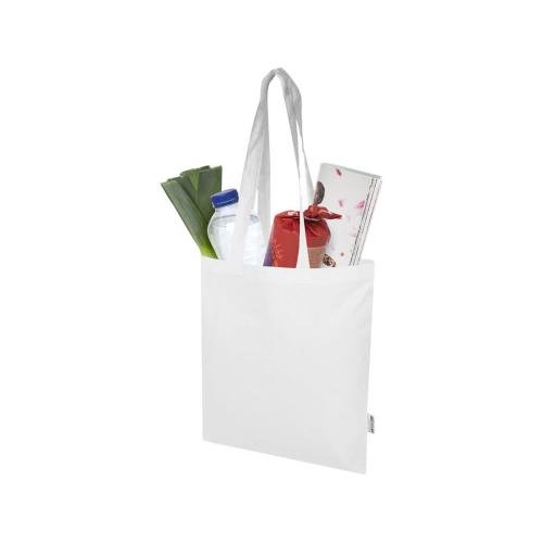 Мадрас Блэнд эко-сумка из переработанного хлопка GRS плотностью 140 г/м² объемом 7 л - Белый; - купить необычные сувениры в Воронеже