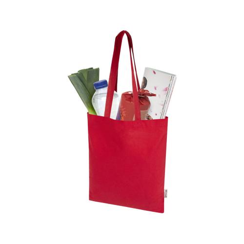 Мадрас Блэнд эко-сумка из переработанного хлопка GRS плотностью 140 г/м² объемом 7 л - Красный; - купить необычные сувениры в Воронеже
