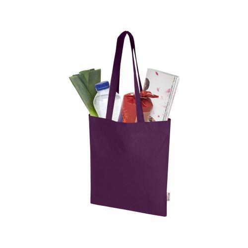 Мадрас Блэнд эко-сумка из переработанного хлопка GRS плотностью 140 г/м² объемом 7 л - Фиолетовый; - купить необычные сувениры в Воронеже