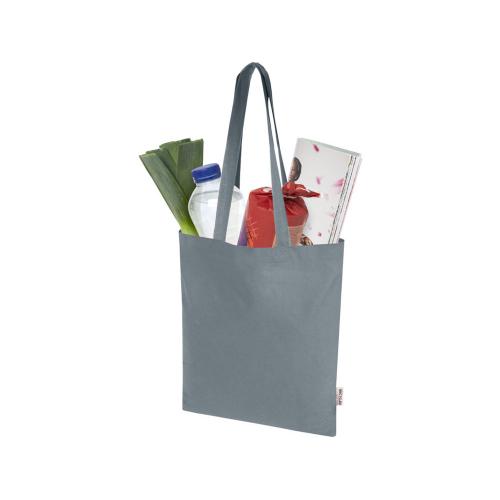 Мадрас Блэнд эко-сумка из переработанного хлопка GRS плотностью 140 г/м² объемом 7 л - Серый; - купить необычные сувениры в Воронеже