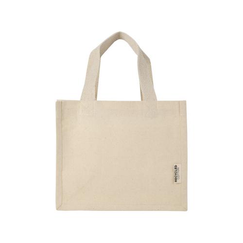 Мини эко-сумка Odessa с клинчиком, изготовленная из переработанного хлопка, сертифицированного согласно GRS, плотностью 220 г/м²; - купить необычные подарки в Воронеже