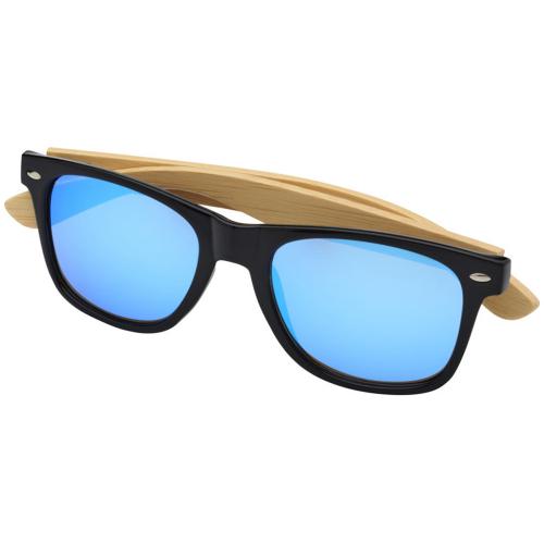 Солнцезащитные очки Hue с бамбуковыми дужками - Cиний / Натуральный; - купить необычные сувениры в Воронеже