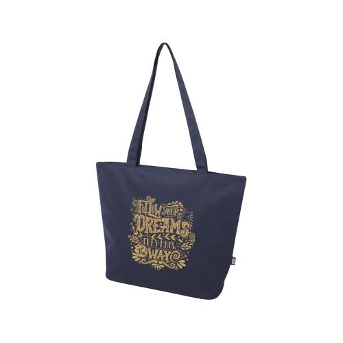 Panama эко-сумка на молнии из переработанных материалов по стандарту GRS объемом 20 л - Нейви; - купить подарки с логотипом в Воронеже