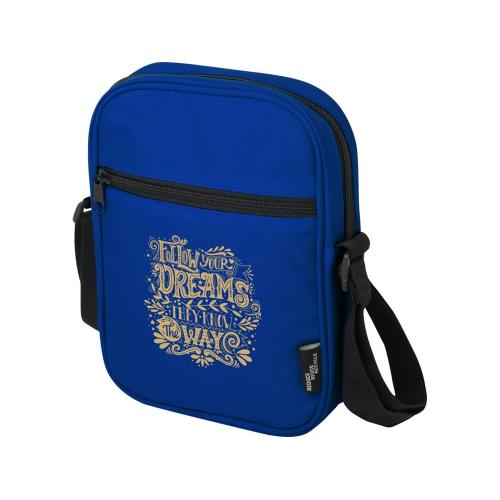 Byron сумка через плечо из переработанных материалов по стандарту GRS объемом 2 л - Ярко-синий; - купить подарки с логотипом в Воронеже