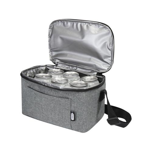 Tundra сумка-холодильник на 6 банок из переработанного РЕТ-пластика - Серый яркий; - купить именные сувениры в Воронеже