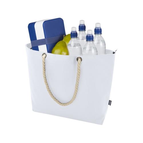Panama пляжная эко-сумка-холодильник из переработанного материала, с ручками-шнурками 23L; - купить подарки с логотипом в Воронеже