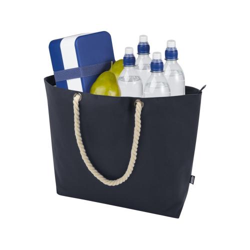 Panama пляжная эко-сумка-холодильник из переработанного материала, с ручками-шнурками 23L; - купить подарки с логотипом в Воронеже