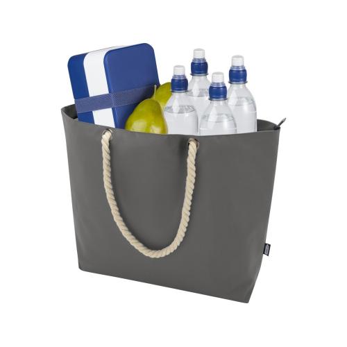 Panama пляжная эко-сумка-холодильник из переработанного материала, с ручками-шнурками 23L; - купить подарки с логотипом в Воронеже