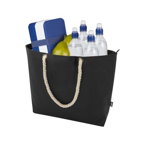 Panama пляжная эко-сумка-холодильник из переработанного материала, с ручками-шнурками 23L; - купить подарки с логотипом в Воронеже