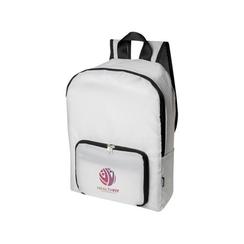 Складной рюкзак EcoFold объемом 15 л из переработанного ПЭТ-пластика - Белый; - купить именные сувениры в Воронеже