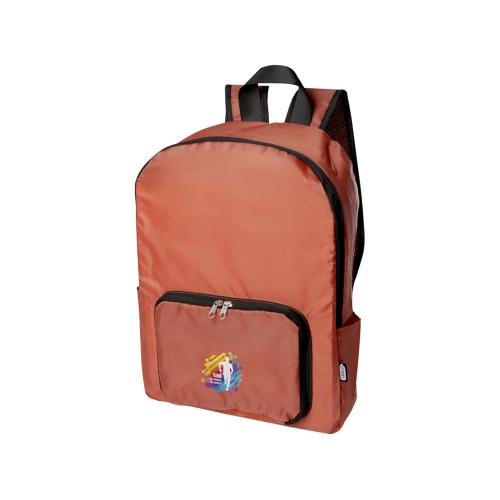 Складной рюкзак EcoFold объемом 15 л из переработанного ПЭТ-пластика - Brick; - купить именные сувениры в Воронеже