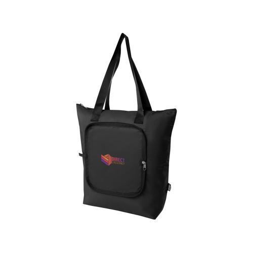 EcoFold Складная сумка-холодильник из RPET 15 л - Сплошной черный; - купить подарки с логотипом в Воронеже