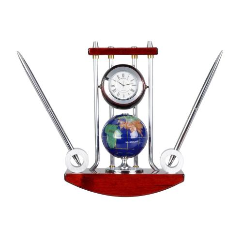 Настольный прибор Сенатор: часы с глобусом; - купить необычные подарки в Воронеже