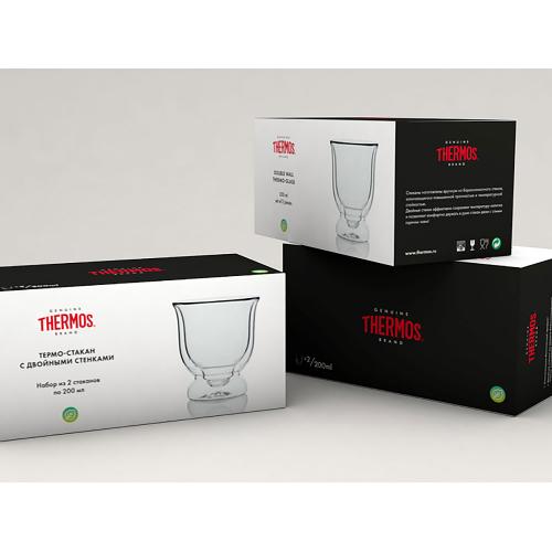 Набор стаканов из двойного стекла тм THERMOS 0,2L; - купить необычные сувениры в Воронеже