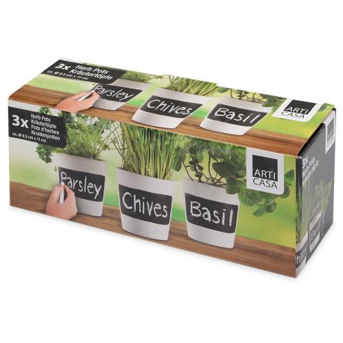 Набор горшочков для растений Chalk pots; - купить подарки с логотипом в Воронеже