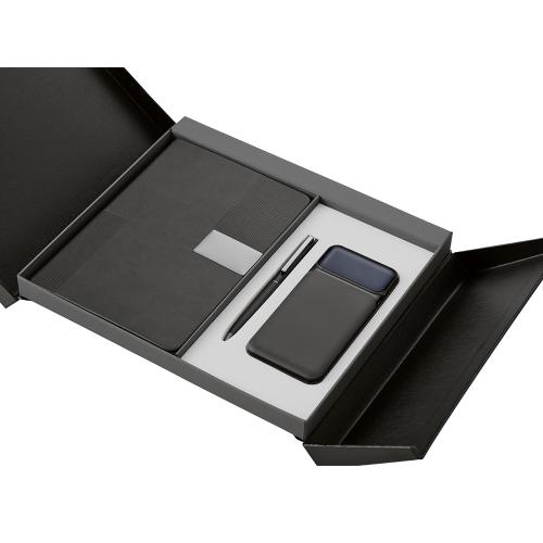 Подарочный набор Tesla с блокнотом А5, ручкой и пауэрбенком на 10 000 mAh; - купить именные сувениры в Воронеже