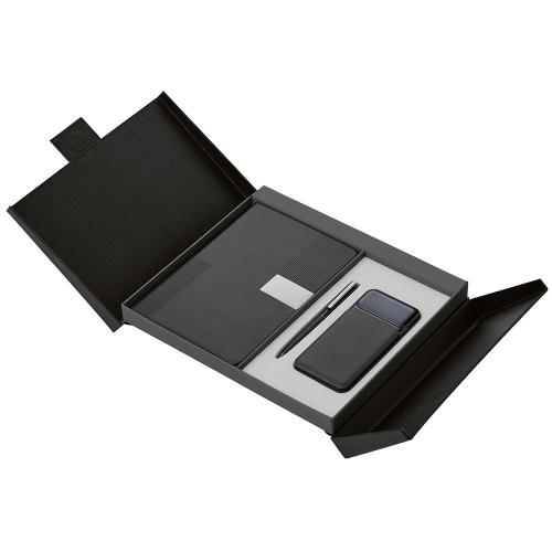 Подарочный набор Tesla с блокнотом А5, ручкой и пауэрбенком на 10 000 mAh; - купить необычные сувениры в Воронеже