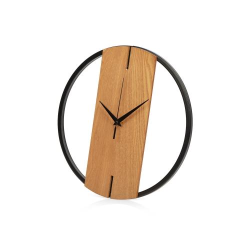 Деревянные часы с металлическим ободом, диаметр 30 см, Time Wheel; - купить бизнесс-сувениры в Воронеже