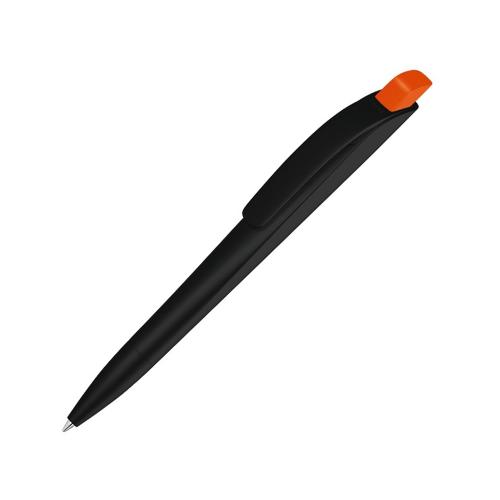 Ручка шариковая пластиковая Stream, черный/оранжевый