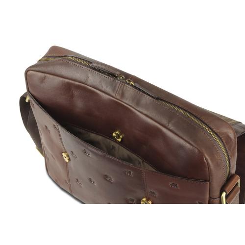 Сумка через плечо Mano Don Leon, натуральная кожа в коричневом цвете; - купить именные сувениры в Воронеже