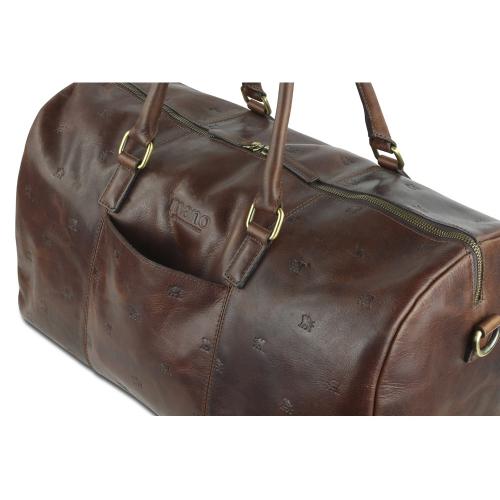 Сумка дорожная Mano Don Leon, натуральная кожа в коричневом цвете; - купить именные сувениры в Воронеже