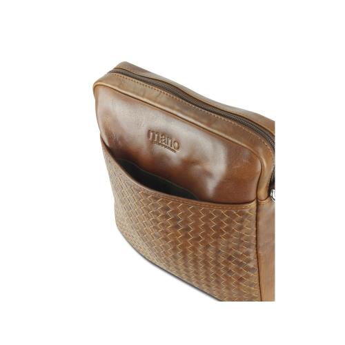 Сумка через плечо Mano Don Luca, натуральная кожа в коньячном цвете, 23 х 26,5 х 4; - купить именные сувениры в Воронеже