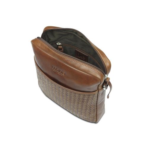 Сумка через плечо Mano Don Luca, натуральная кожа в коньячном цвете, 23 х 26,5 х 4; - купить подарки с логотипом в Воронеже