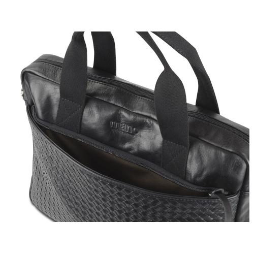 Сумка Mano Don Luca, натуральная кожа в черном цвете; - купить именные сувениры в Воронеже