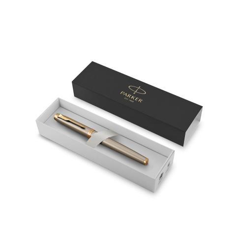Перьевая ручка Parker IM Metal Brushed Metal GT, перо: F; - купить подарки с логотипом в Воронеже