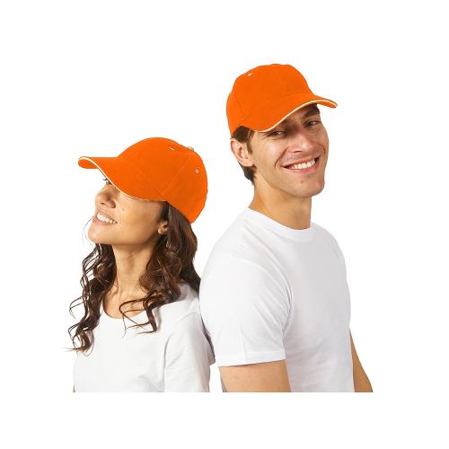 Бейсболка New Castle 6-ти панельная, оранжевый/белый