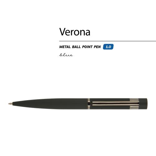 Ручка Verona шариковая  автоматическая, черный металлический корпус 1.0 мм; - купить необычные подарки в Воронеже