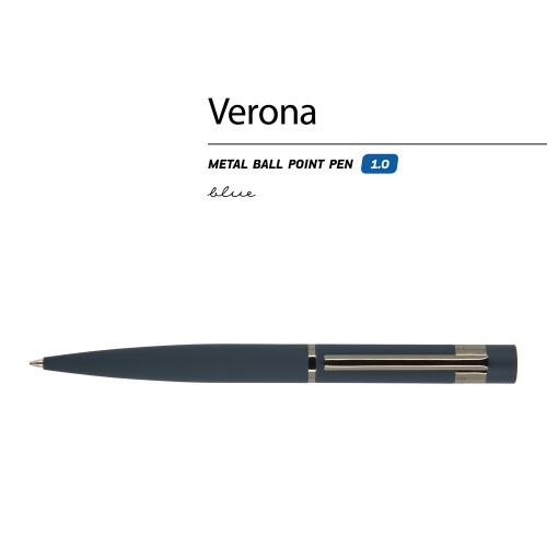 Ручка Verona шариковая автоматическая, синий металлический корпус 1.0 мм; - купить необычные подарки в Воронеже