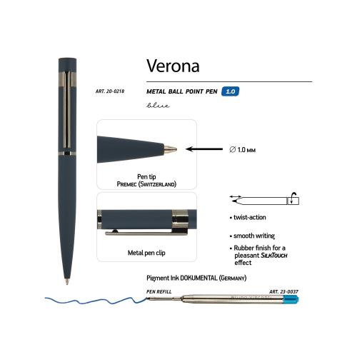 Ручка Verona шариковая автоматическая, синий металлический корпус 1.0 мм; - купить необычные сувениры в Воронеже