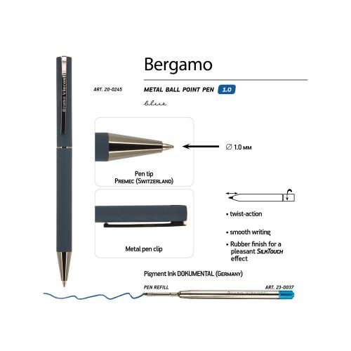 Ручка Bergamo шариковая автоматическая, синий металлический корпус, 0,7 мм; - купить необычные сувениры в Воронеже
