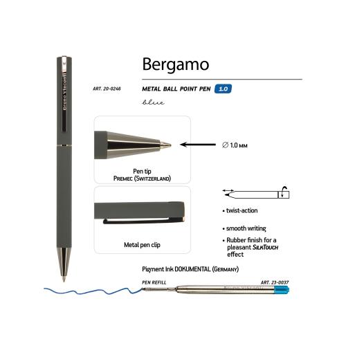 Ручка Bergamo шариковая автоматическая, серый металлический корпус, 0,7 мм; - купить необычные сувениры в Воронеже