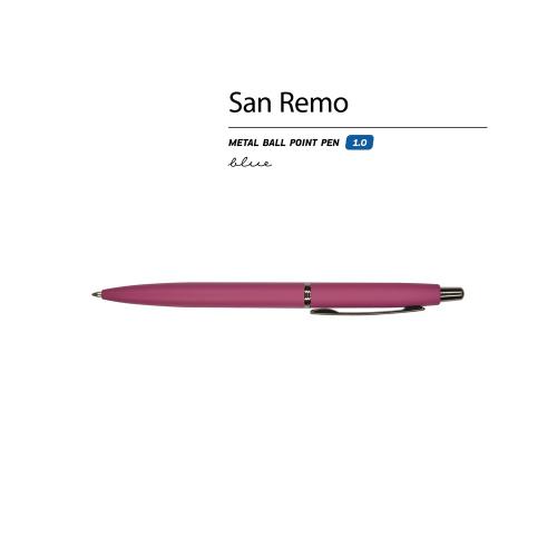 Ручка металлическая шариковая San Remo, софт-тач, 1.0 мм; - купить необычные подарки в Воронеже
