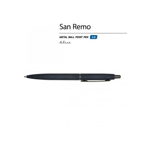 Ручка SAN REMO шариковая, автоматическая, темно-синий металлический корпус 1.00 мм; - купить необычные подарки в Воронеже