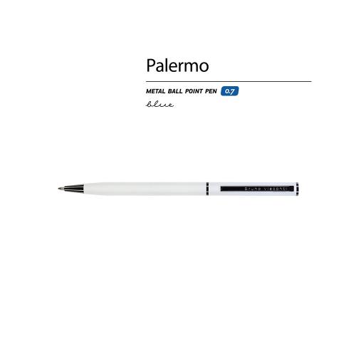 Ручка шариковая автоматическая BrunoVisconti® PALERMO цвет корпуса белый, soft-touch; - купить необычные подарки в Воронеже