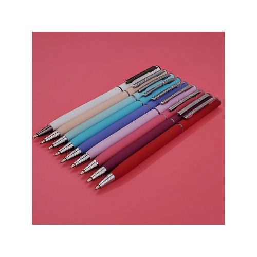 Ручка шариковая автоматическая BrunoVisconti® PALERMO цвет корпуса красный, soft-touch; - купить именные сувениры в Воронеже