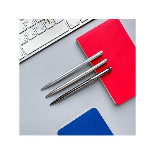 Ручка шариковая автоматическая BrunoVisconti® PALERMO цвет корпуса серебряный; - купить именные сувениры в Воронеже