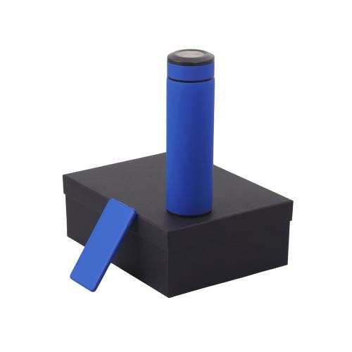 Подарочный набор c вакуумной термокружкой и повербанком С1, синий